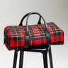 Jiri tartan travel bag with black leather handles