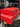 Three-piece red leather luggage set with polished metal fittings for a Mercedes-Benz 300 SL Gullwing.